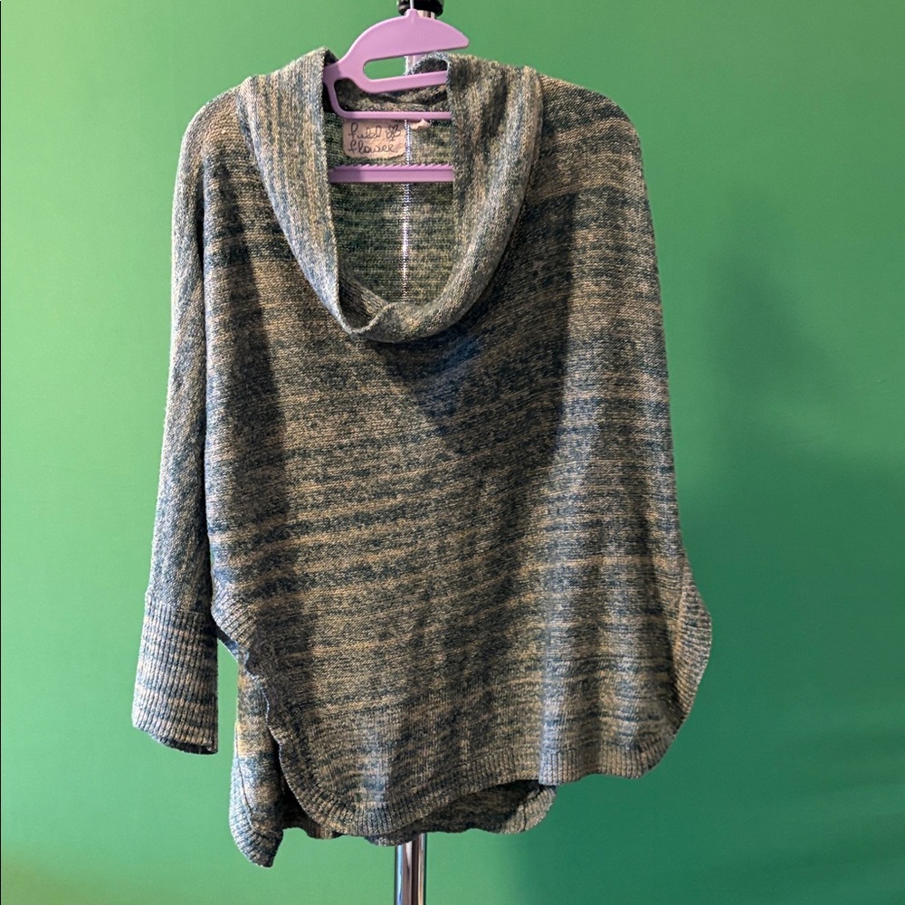 Cozy Green Cowl Neck Sweater